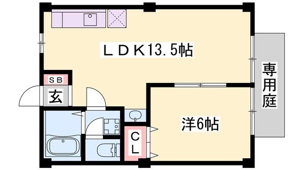 本黒田駅 徒歩20分 1階の物件間取画像